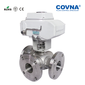 Válvula de Bola Eléctrica COVNA Hk60-Q-TF DN80 de 3 Pulgadas y 3 Vías con Puerto en L, 24 V CC, Acero Inoxidable CF8M, Tipo Brida, Válvula Motorizada - Product Image 3