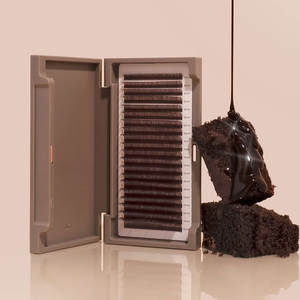 لوازم ملحقات رموش ملونة يدوية الصنع صواني رموش بنية داكنة من الكشميخ 7-15 بالجملة وصلات رموش بنية اللون - Product Image 3