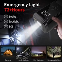 Compresseur d'air portable ABS pour voiture 12V 6400mAh avec pince intelligente, moniteur de pression des pneus, manomètre numérique et lampe de secours