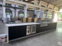 Outdoor Barbecue Pizza Außen küche Set Schränke Edelstahl Grill Outdoor Küchen schrank mit Schublade Arbeits platten Foshan