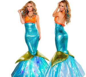 2026 Economico e alla Moda Costume <span class=keywords><strong>da</strong></span> Donna per Halloween, Abito Lungo <span class=keywords><strong>da</strong></span> Principessa delle Campane, Stile <span class=keywords><strong>Sirena</strong></span>, per Spettacoli - Product Image 2