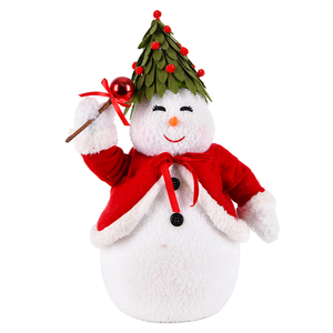 Pupazzo di Neve Nordico Bordeaux con Cappello a Forma di Albero, Decorazione Natalizia da Scrivania, Fornitura Diretta dalla Fabbrica - Product Image 3