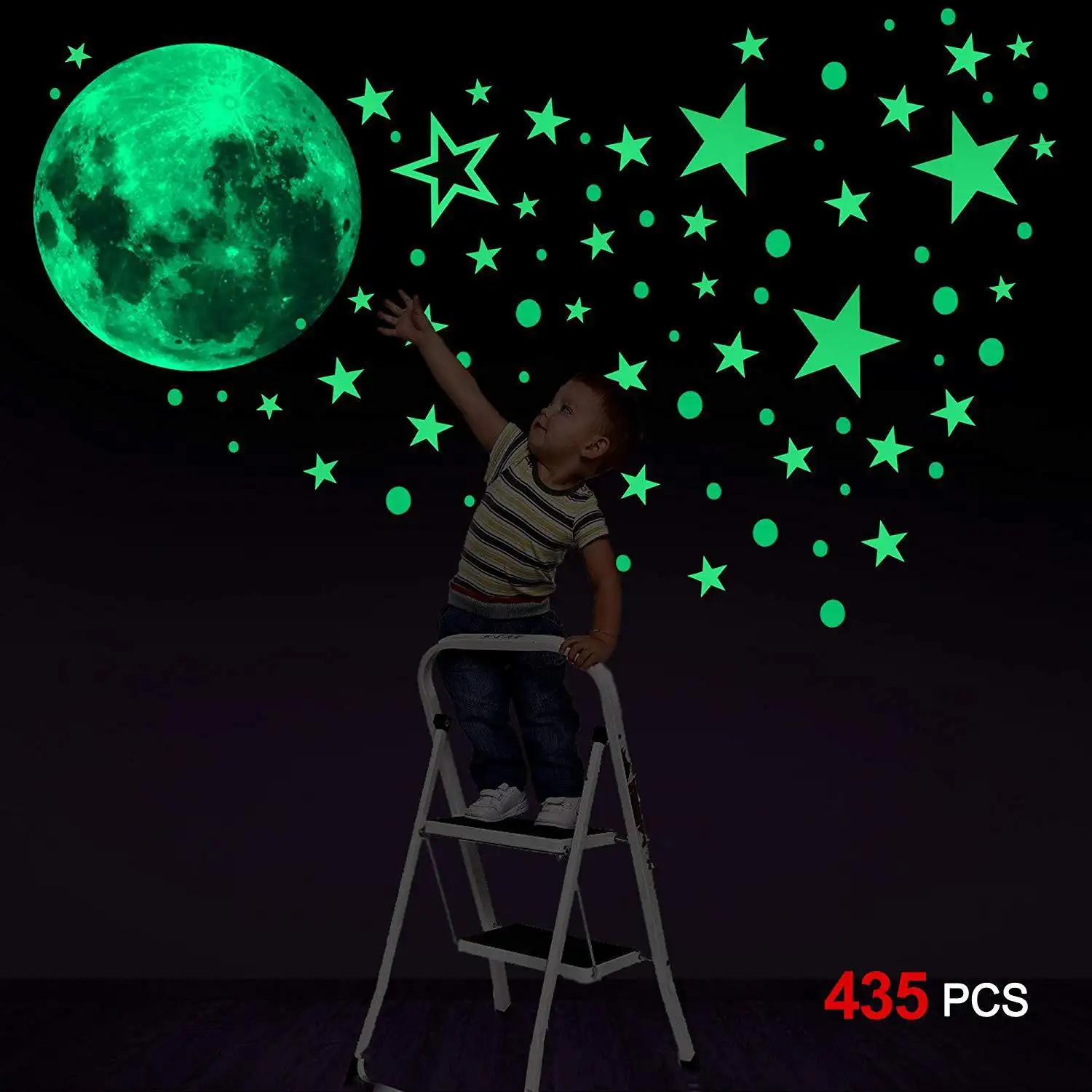 Decorazione della parete della casa adesivi luminosi 3d moon stars luminosi adesivi luminosi