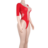 Vêtements de danse exotiques tenues de club brillantes G-Thong Costumes de performance en gros Body sexy Robe de scène en strass Justaucorps