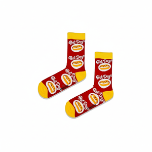 Colorful Organic Cotton <b>Socks</b> Hot Dog Cartoon Lightweight Breathable <b>Warm</b> Disposable for Daily Use School One Fits All Winter - Product Image 2