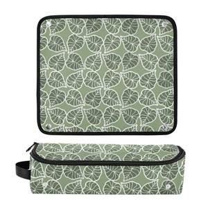 Bolsa Organizadora 2 en 1 para Plancha y Rizador de Pelo, Portátil, de Nailon, con Diseño Hawaiano Kalo, para Herramientas de Peluquería y Cosméticos, con Tapete Resistente al Calor - Product Image 3