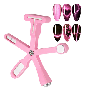 Bâtonnet magnétique multifonctionnel 6-en-1 en forme de cœur pour ongles, pour effet œil de chat, gel, manucure, salon, nail art, dessin et outil DIY - Product Image 1