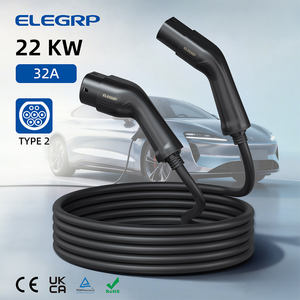 Cable <span class=keywords><strong>de</strong></span> <span class=keywords><strong>Carga</strong></span> para Vehículos Eléctricos ELEGRP, Estándar Europeo CE, Personalizado para Uso Doméstico, Tipo 2, Portátil, 32A, con Bolsa <span class=keywords><strong>de</strong></span> Transporte Gratuita - Product Image 1