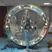 Sculpture d'art lumineuse en forme de robot de grande taille pour vitrine de boîte de nuit, décoration pour événement pop-up de marque, entrée
