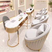Fauteuil de manucure moderne en cuir PU avec cadre doré, fauteuil de salon de manucure avec cadre en acier inoxydable couleur personnalisée, mobilier de salon de beauté
