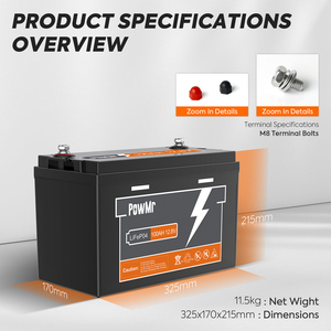 แบตเตอรี่เก็บพลังงานความจุสูง PowMr US Warehouse DDP 100AH 12.8V เซลล์เกรด A 1280WH รุ่น POW-100AH-12.8V - Product Image 5