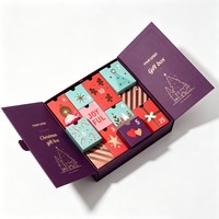 Luxuriöse Doppeltürige Maßgefertigte Biologisch Abbaubare Papierbox Geschenk-Kosmetik-Schmuck-Lippenstift-Schokoladen-Adventskalender-Verpackungsbox