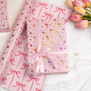 Holographic Star Pink Wrapping <b>Paper</b> 17 In X 32.8 Ft Reversible Gift <b>Wrap</b> For Birthday Valentine Mothers Day - Product Image 2