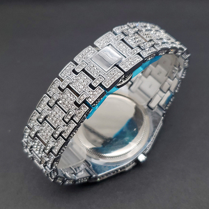 Orologi al Quarzo da Uomo con Cassa Ottagonale, Orologio di Lusso con Diamanti e Grande Lunetta in Zirconia, Orologio da Polso alla Moda Hip Hop - Product Image 4
