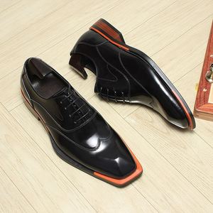 High-End Men's Black Coffee Leather Dress <b>Shoes</b> Customizable Casual for Elegant Autumn Occasions with <b>Height</b> <b>Increasing</b> Feature - Product Image 3