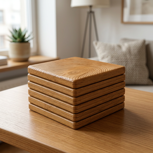 Square Oak <b>Decking</b> Boards Dual Lock Interlocking Waterproof Minimalist Design Outdoor Use <b>Brushed</b> Wood Grain Surface - Product Image 1