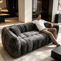 Ensemble de canapés modulaires carrés haut de gamme, compressibles, modernes et élégants pour salon, avec un confort doux, une élasticité durable et une résilience authentique.