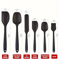 Spatule en silicone Lot de 6 grattoirs alimentaires 600 résistants à la chaleur pour la cuisson, le mélange, le grattage, les ustensiles de cuisine antiadhésifs