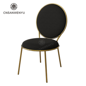 Chaise <span class=keywords><strong>de</strong></span> banquet empilable <span class=keywords><strong>de</strong></span> luxe moderne en acier inoxydable doré avec dossier en velours, imperméable, pour hôtel, événements, <span class=keywords><strong>salle</strong></span> à manger et salon - Product Image 3