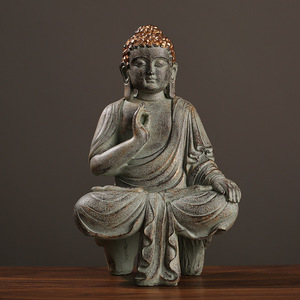Statue de Bouddha en résine, artisanat décoratif, ornement pour la maison, sculpture d'art zen - Product Image 3