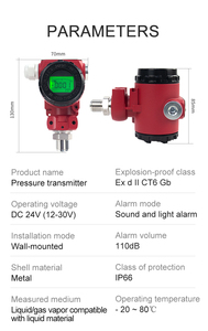 Rttpp LY-PA3000 công nghiệp chống cháy nổ kỹ thuật số độ chính xác cao đường ống 4-20mA / RS485 / Relay Máy phát hiện áp lực - Product Image 2