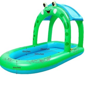 Inflatable Frog Pool With Spray Feature For Outdoor Play 172x106x106cm PVC Green Dinosaur Design - Product Image 5