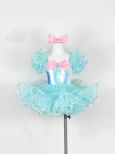 Robe de <span class=keywords><strong>tutu</strong></span> de ballet pour enfants, <span class=keywords><strong>multicolore</strong></span>, pas cher, jupe de ballerine moelleuse, jupe de gâteau, pour les tout-petits, entraînement de compétition, en stock, 100% polyester, LOGO - Product Image 4
