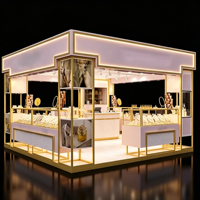 Kiosque à parfums de luxe avec cadre doré, éclairage LED, éco-responsable, vitrine de haute qualité, boutique professionnelle, pour toute la boutique