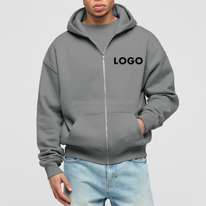 Hoodies zippés essentiels en molleton épais surdimensionnés de haute qualité pour le streetwear, personnalisables, fabriqués par des spécialistes - Product Image 1