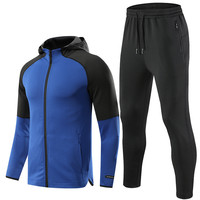 Ensemble de survêtement à manches longues automne/hiver pour homme, avec capuche, idéal pour l'entraînement de football et de basketball, veste stylée