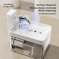 Fontaine à eau automatique pour animaux Elecpet 1,5 L avec capteur de niveau, pompe silencieuse 2500 mAh, transparente, sans fil, mini, pour chats