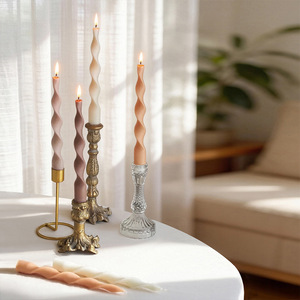 Bougie spirale torsadée française sans fumée, longue bougie en bâton pour mariage, table à manger, décoration intérieure - Product Image 6