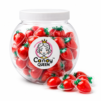 Vente en gros OEM, étiquettes privées personnalisées, assortiment de bonbons gélifiés fourrés à la confiture de fruits, formes pastèque, fraise, œil et canard