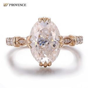 แหวนเพชรโมอิสซาไนต์ทรงรี ดีไซน์เนอร์ ทำมือ ปรับแต่งได้ ทองคำ 18K 14K 10K สีเหลือง สำหรับงานแต่งงาน งานหมั้น แหวนสวยงามสำหรับผู้หญิง - Product Image 3