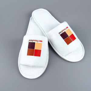 Pantuflas Desechables de Hotel de <span class=keywords><strong>5</strong></span> Estrellas con Logotipo, Suela Gruesa de EVA, Forro de Felpa - Product Image 3
