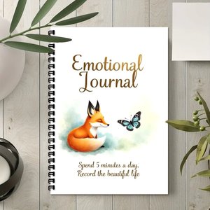 Cuaderno Espiral Personalizable con Diseño <span class=keywords><strong>de</strong></span> Zorro Emocional, Estilo Vintage, <span class=keywords><strong>para</strong></span> Hombres y <span class=keywords><strong>Mujeres</strong></span>, Regalo, Tamaño A5, Cuero PU - Product Image 1