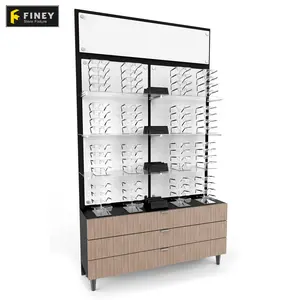 Commercial Retail Display Floor Standing Rack Rotating Optical Store Shelves