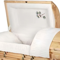 Ataúd/ataúd de alta calidad de madera de cerezo de estilo americano Jingyue Tong, suministros funerarios de alta calidad