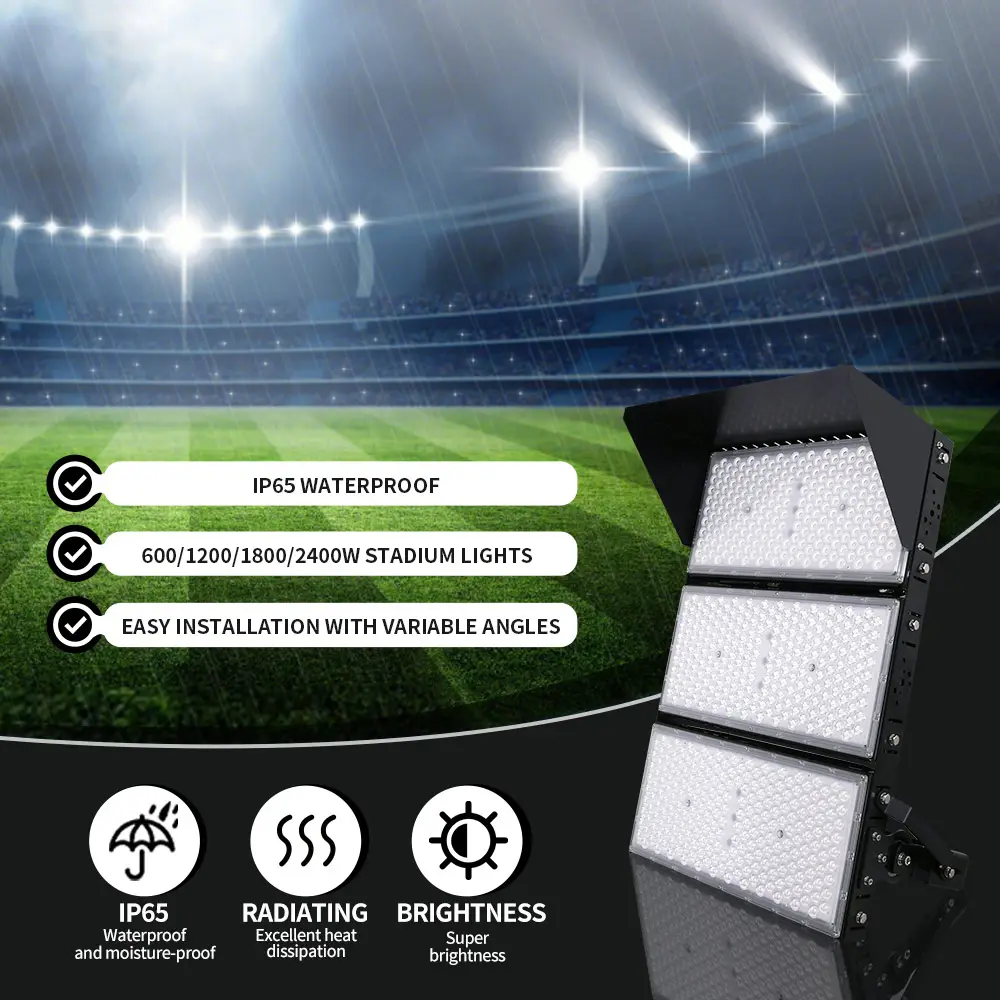 Alüminyum konut projektörler LED açık futbol stadyumu sel ışıkları 1000w 2000w Led projektör stadyumları