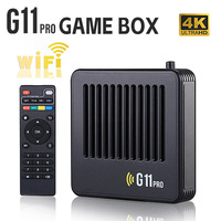 Console de jeux vidéo G11 Pro Game Box 4K HD TV, jusqu'à 256 Go, avec plus de 60 000 jeux rétro PSP/PS1/FC intégrés, double manette sans fil