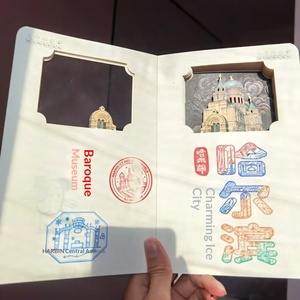 งานแกะสลักกระดาษสร้างสรรค์เชิงวัฒนธรรมแบบใหม่ สไตล์จีนแบบกำหนดเอง 3 มิติ แบบนูนลายฉลุ ของขวัญสมุดบันทึก - Product Image 4