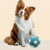 Mainan Sepak Bola Anjing Lateks Berbunyi, Tahan Gigitan, Tidak Mudah Rusak, Penghilang Kebosanan, Mainan Interaktif untuk Bermain Sendiri, Mainan Gigit untuk Mengatasi Nyeri Gigi