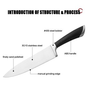 Couteau de <span class=keywords><strong>chef</strong></span> en acier inoxydable à haute teneur en carbone de 8 pouces avec couteau de cuisine de construction en métal avec logo personnalisé pour les chefs - Product Image 5