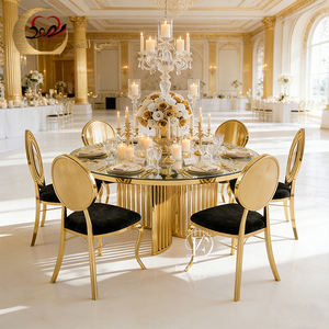 Tables et chaises de salle à manger modernes en acier inoxydable sur mesure pour la maison, l'hôtel et l'extérieur - Product Image 2