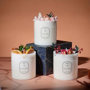 Handmade Eco-friendly Customizable logo Candle Gift <b>Box</b> with Dried Flowers Suitable Valentine's Day and New Year Welcome Gift - Product Image 1