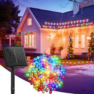 Factory outlet solar lights outdoor Holiday Christmas Tree Decoration Lights Led Christmas Lights Custom Sale 100 Bulbs 12M