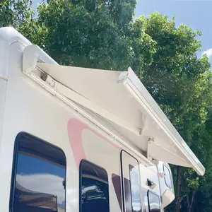 Awnlux Leve Manual Elétrico RV Sun Shade Cassette Box Toldo Motorhomes Caravan Camper Van Toldo Com Luz Led