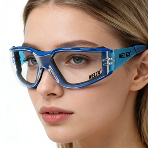 Gafas de Seguridad WELTA de Fábrica con Certificación CE, Antivaho, Antisalpicaduras, Resistentes a Impactos, con Lentes Transparentes de PC, Forro de Espuma, Marco de Nailon y Patillas de Goma - Product Image 1