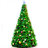 Sapin de Noël en fer forgé éclairé par LED, 16 mètres, design de luxe, avec étoile en sommet, ruban et nœud décoratif pour fêtes de fin d'année, éclairage festif