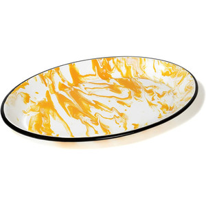 Plats de cuisson ovales <span class=keywords><strong>en</strong></span> fonte émaillée jaune de 29 cm et 32 cm, <span class=keywords><strong>grande</strong></span> taille, pour extérieur - Product Image 3